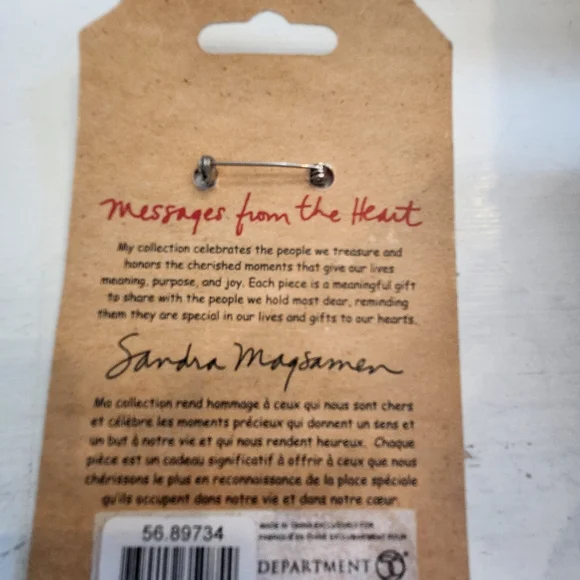 sandra magsamen dept 56 collection happy holidays  silver pin BNIB - Picture 2 of 2